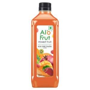 Alo frut Mixed Fruit Drink with Tasty Aloevera Chunks & Juice| Goodness of Fruits and Aloevera | Ready-to-Serve Fruit Juice| Mixed Fruit Juice-150ml (Pack of 60)