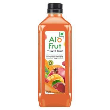 Alo frut Mixed Fruit Drink with Tasty Aloevera Chunks & Juice| Goodness of Fruits and Aloevera | Ready-to-Serve Fruit Juice| Mixed Fruit Juice-150ml (Pack of 60)
