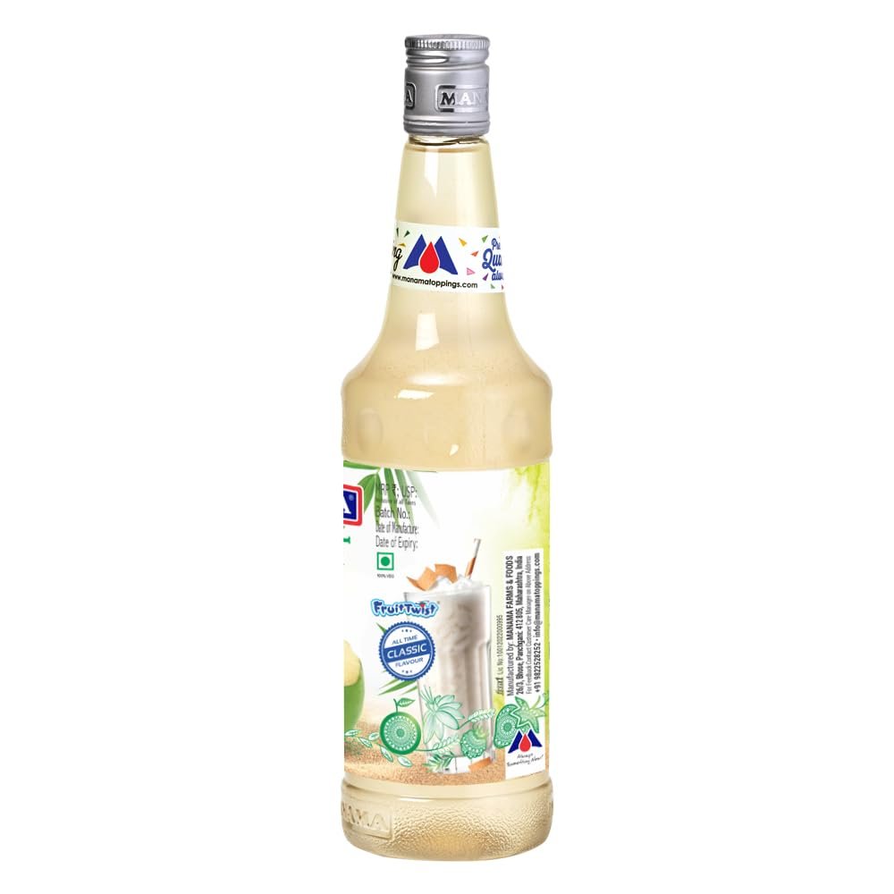 Manama Coconut Syrup | Mixer for Mocktails, Cocktails, Drinks, Juices, Beverages | Non Alcoholic Mix 750ML Bottle - Image 3