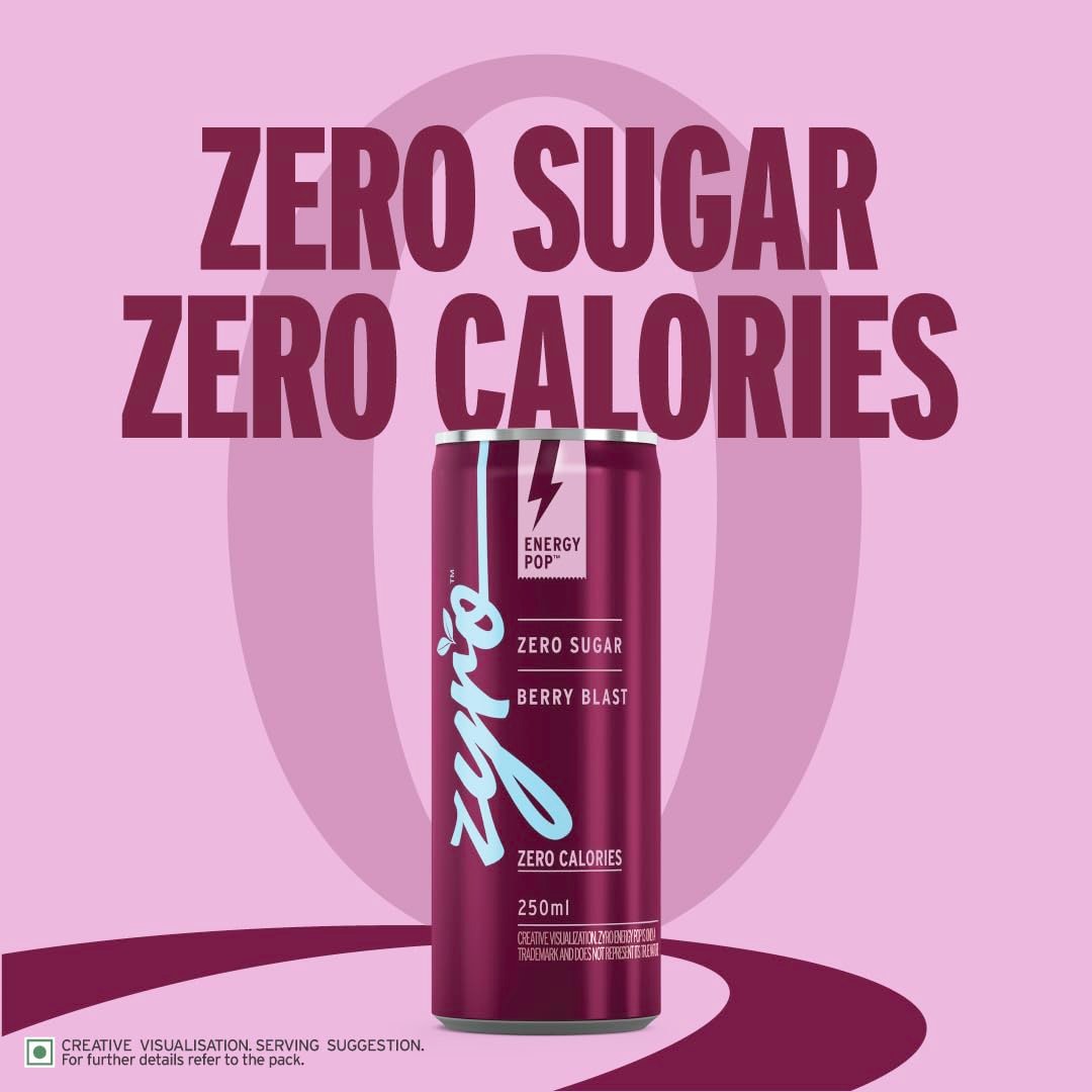 Zyro by Karan Aujla Energy Drink | Zero Sugar | Berry Blast (250ml) - Image 3