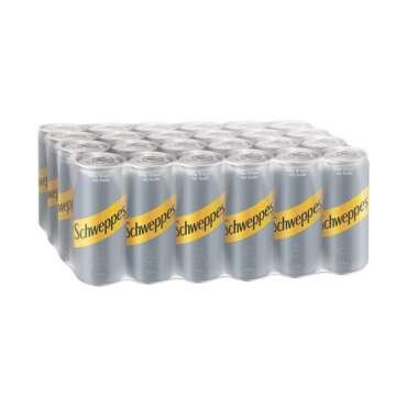 Schweppes Soda Water, Carbonated Soft Drink, Each 320ml X Pack of 24 Cans (From Vietnam) Get Flavourito Kunafa Chocolate 20g Absolutely Free From DECADENT FOODS