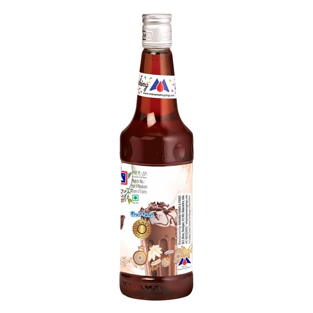 Manama Chocolate Syrup | Mixer for Mocktails, Cocktails, Drinks, Juices, Beverages | Non Alcoholic Mix 750ML Bottle - Image 3