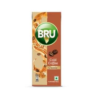 BRU Classic Cold Coffee Tetra Pack, 180ML, Ready to drink, Beating the Summer Heat, with Tasty Coffee and Milk. Thick and Creamy,