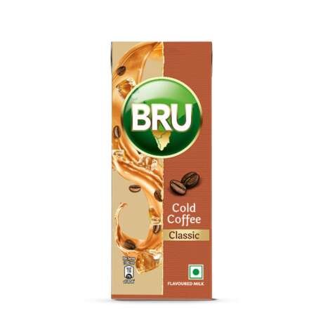 BRU Classic Cold Coffee Tetra Pack, 180ML, Ready to drink, Beating the Summer Heat, with Tasty Coffee and Milk. Thick and Creamy,