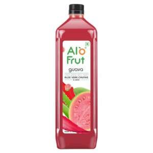 Alo frut Guava Fruit Drink with Tasty Aloevera Chunks & Juice|Goodness of Fruits and Aloevera Chunks|Ready-to-Serve Fruit Juice -1000ml (Pack of 12)