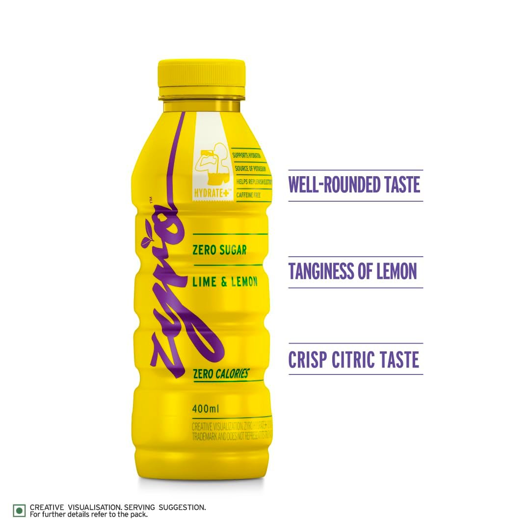 Zyro by Karan Aujla Hydration Drink | Zero Sugar | Lime & Lemon (400ml) - Image 3