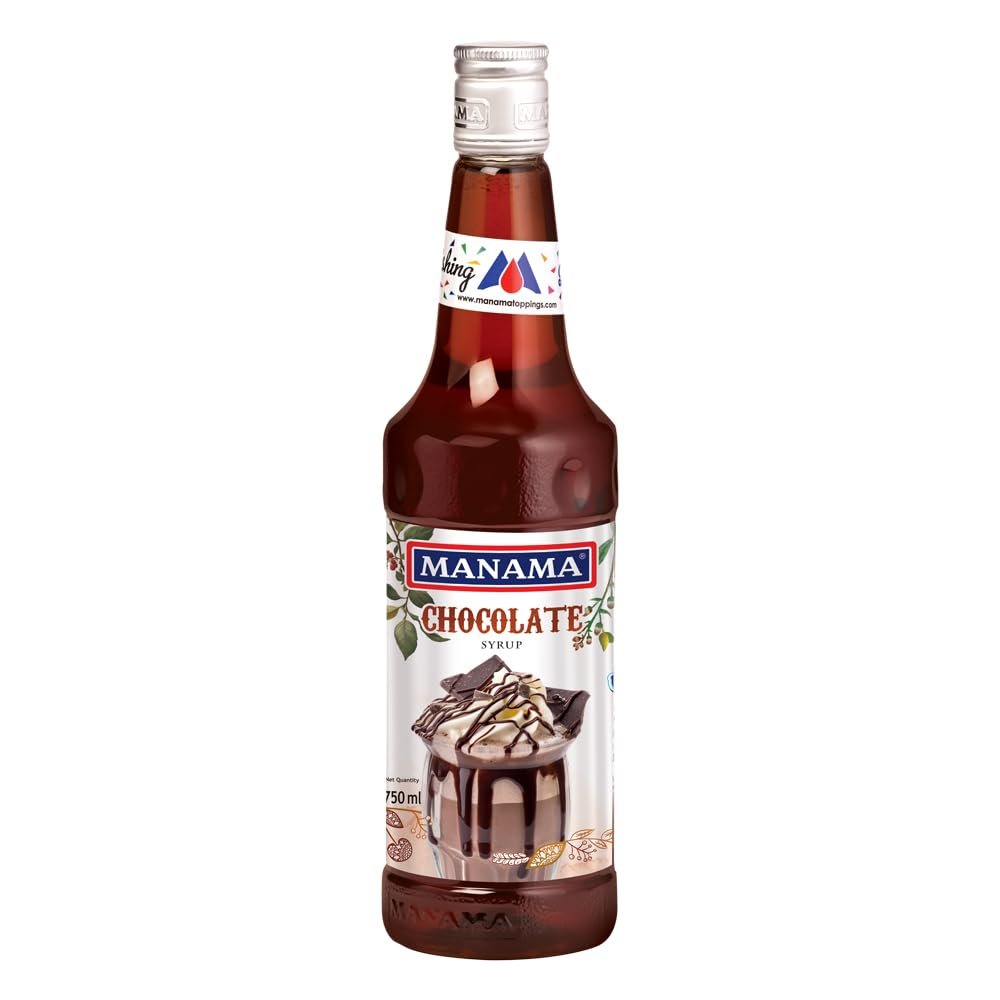 Manama Chocolate Syrup | Mixer for Mocktails, Cocktails, Drinks, Juices, Beverages | Non Alcoholic Mix 750ML Bottle