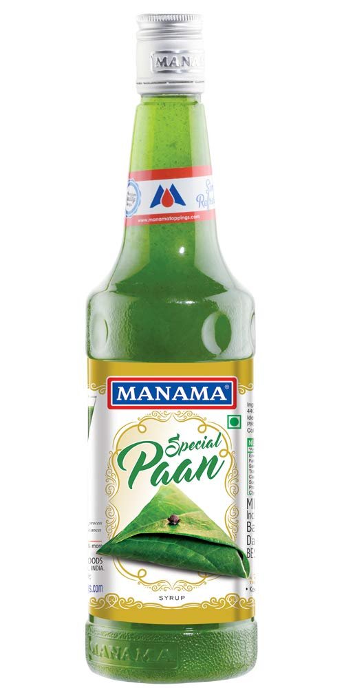 Manama Paan Syrup | Mixer for Mocktails, Cocktails, Drinks, Juices, Beverages | Non Alcoholic Mix 750ML Bottle