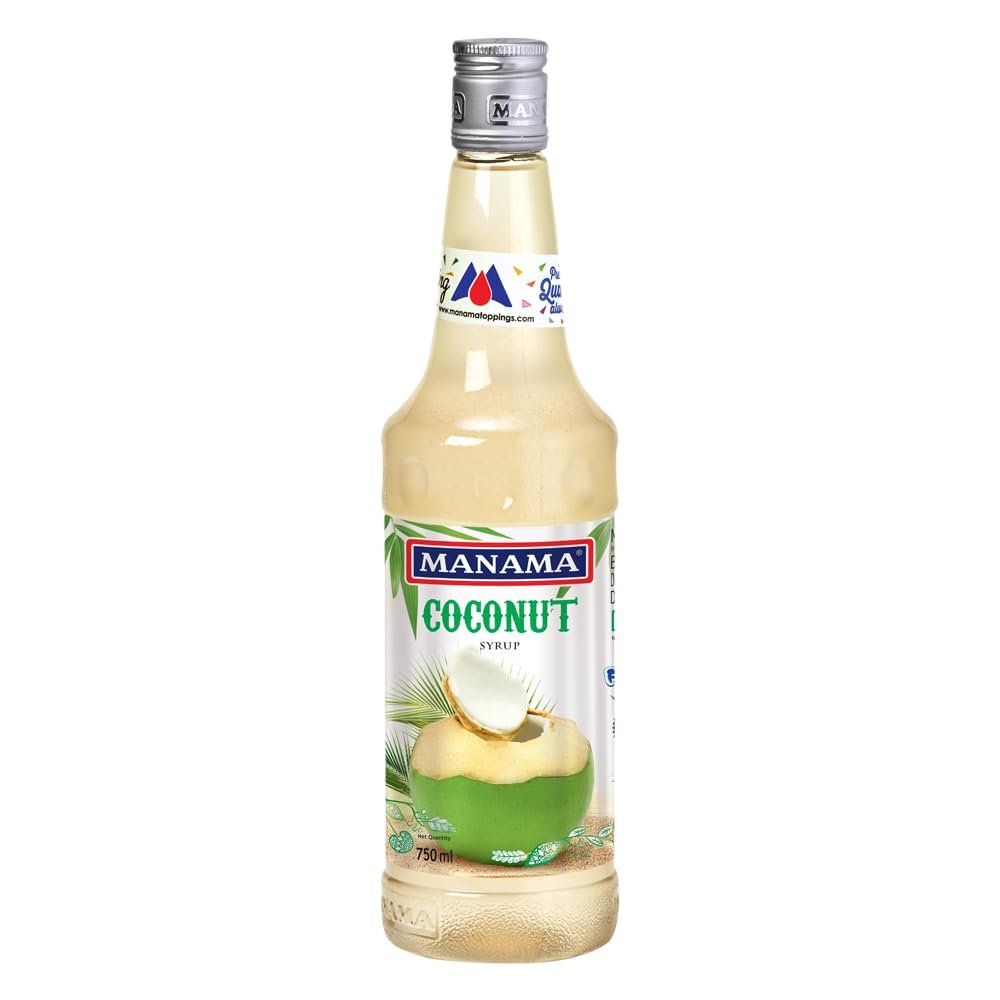 Manama Coconut Syrup | Mixer for Mocktails, Cocktails, Drinks, Juices, Beverages | Non Alcoholic Mix 750ML Bottle