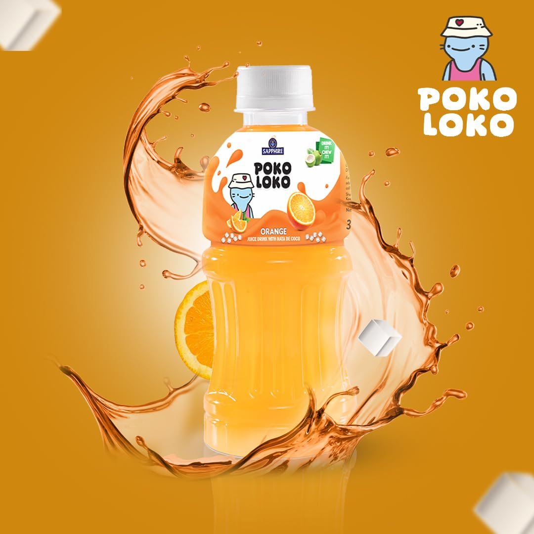 Sapphire Poko Loko Assorted Flavoured Fruit Juice Drink with Nata De Coco | Refreshing Fruit Drink filled with Natural Fruit Fibres, 300ml (Pack of 6) - Image 5