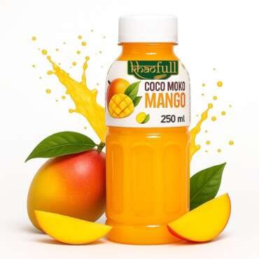 KHAOFULL COCO MOKO Mango Fruit Drink – 250ml | Refreshing Tropical Beverage with Real Mango Flavor | Non-Carbonated, Ready-to-Drink Juice