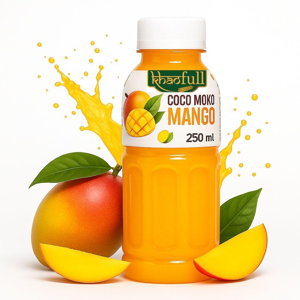 KHAOFULL COCO MOKO Mango Fruit Drink – 250ml | Refreshing Tropical Beverage with Real Mango Flavor | Non-Carbonated, Ready-to-Drink Juice
