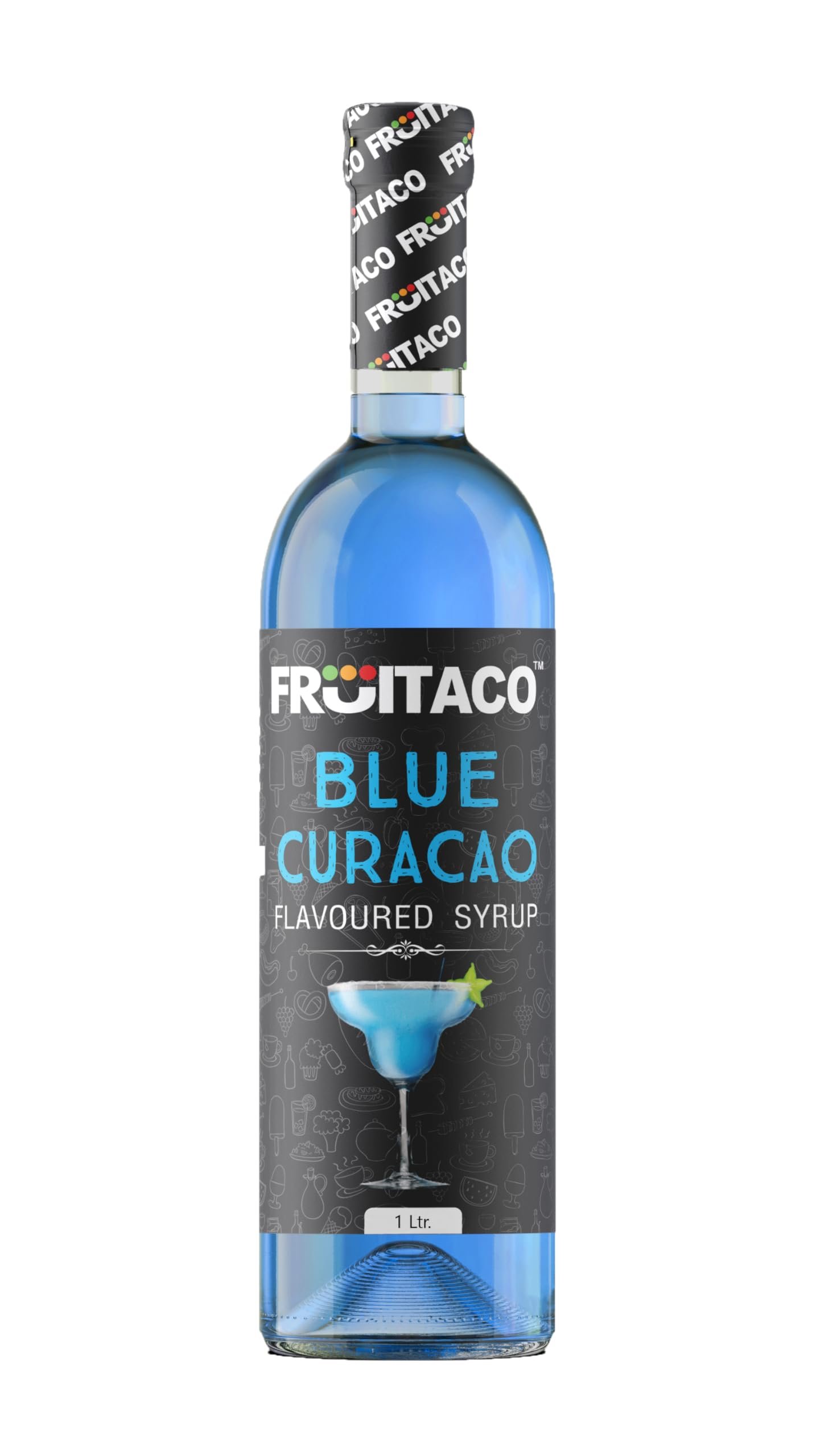 Fruitaco Blue Curacao Syrup | Mixer for Mocktails, Cocktails, Drinks, Juices, Beverages | Non Alcoholic Mix (Pack of 1-1 litre)