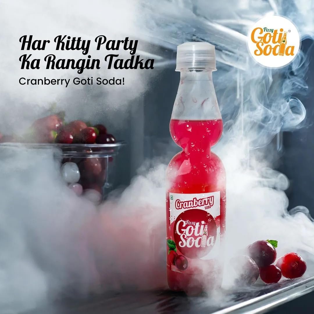 Cranberry Fizzy Goti Soda – Pack of 5 × 200ml | Desi Goli Soda Drink | Banta Soda | Tangy Indian Cranberry Soft Drink | Sulfur-Free Sugar, Zero Caffeine, Zero Artificial Sweeteners | RO Purified Water - Image 2