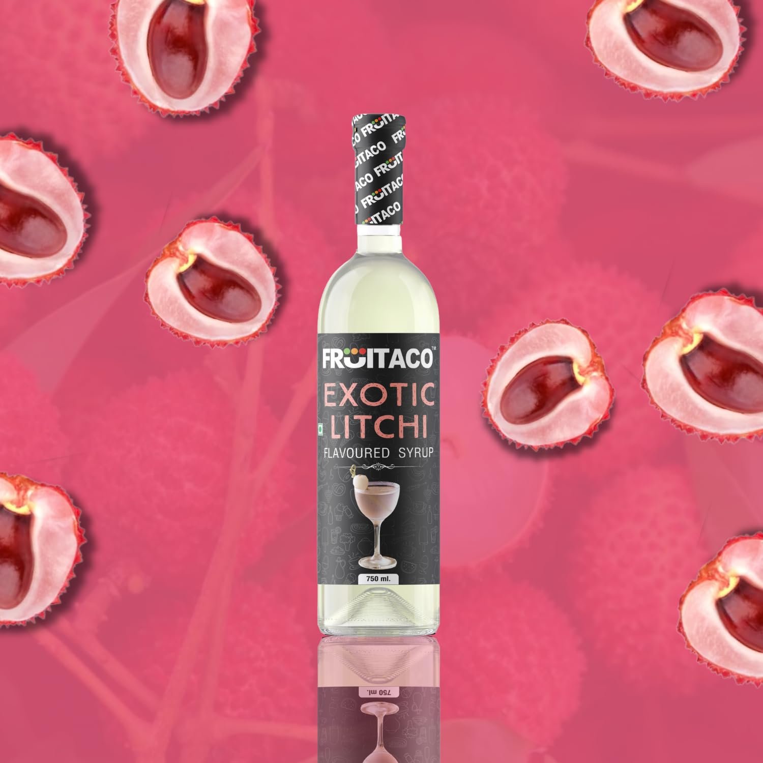 Fruitaco Litchi Syrup Perfect Mixer for Enhancing Mocktails & Cocktails, Drinks, Shakes, Juices and Mojitos at Parties, Conveniently Packaged in a 750ml Bottle for All Your Mixing Needs Non-Alcoholic - Image 7