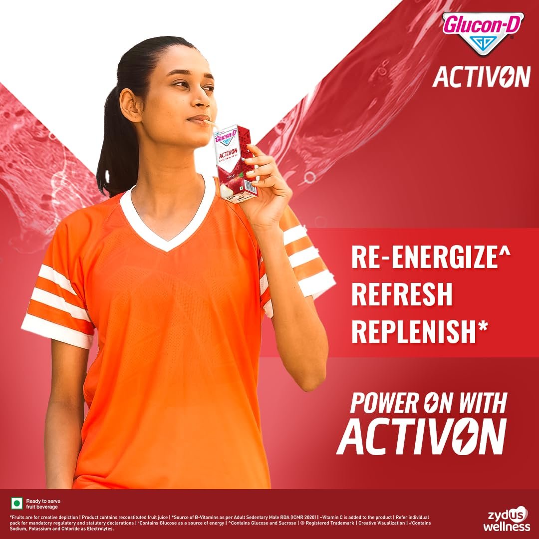 Glucon-D Activon, Ready to Drink Beverage, Replenishes | Reenergizes | Refreshes | Apple Flavour | 200ml - Image 3