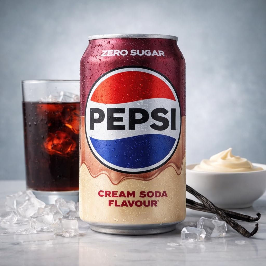 Pepsi Zero Sugar Cream Soda Flavour Soft Drink By COUGAR | (Pack Of 6) - 330ml Can | Zero Calories Carbonated Beverage | Smooth & Classic Creamy Taste | Refreshing Chilled Soda Drink - (IMPORTED-UK) - Image 3