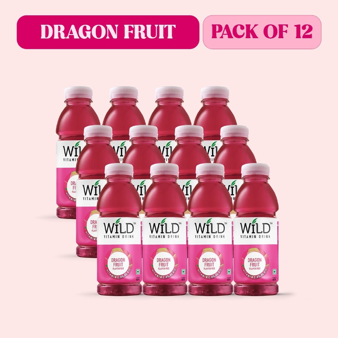 Wild Vitamin Drink Dragon Fruit Flavoured 400ml Pack of 12 - Vitamin C B5 B6 B12 Contains Electrolytes Hydration Drink - Image 3