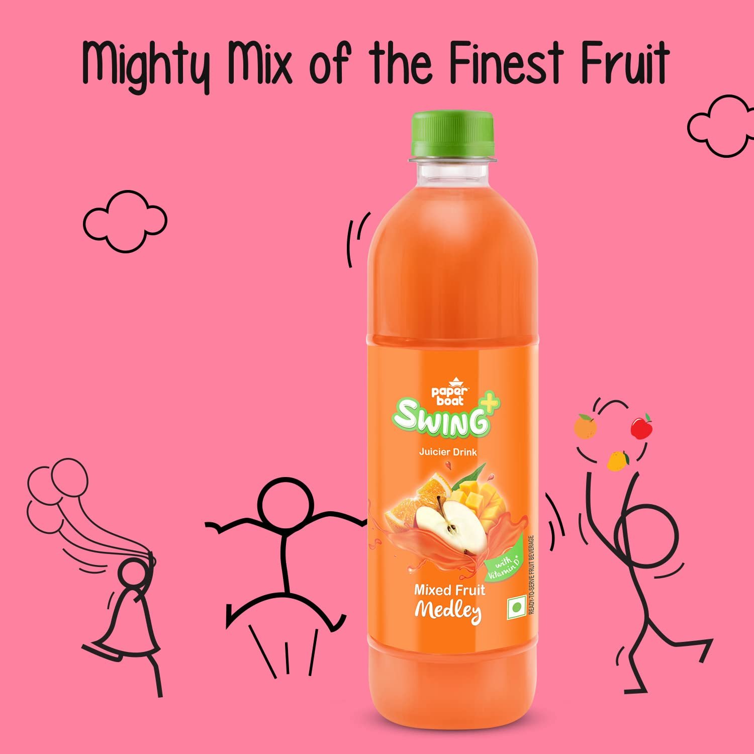 Paper Boat Swing Mixed Fruit Medley Juice, Enriched with Vitamin D, No Gmos, 600 ml - Image 3