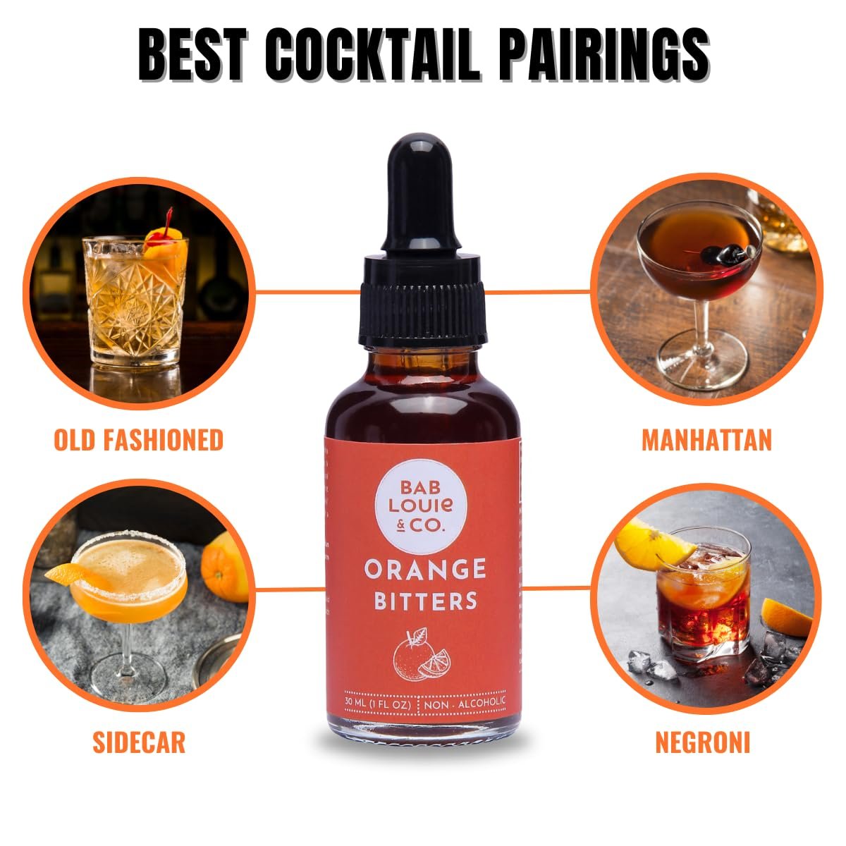 Bablouie & Co. Bitters Traveller set pack of 4 | 30 ml Bitters pack Non-Alcoholic Craft Bitters | Distinct Citrus Notes | Old Fashioned, Manhattan, Negroni, Sidecar & Cocktails - Image 2