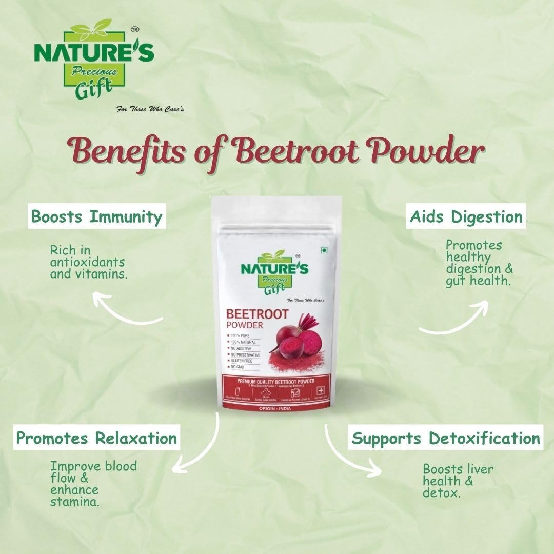 NATURE’S GIFT – FOR THOSE WHO CARE’S Beetroot Powder 100 g | Pure Beet Root Powder | Suitable for Smoothies, Baking, Beverages and DIY Cosmetic Use - Image 3