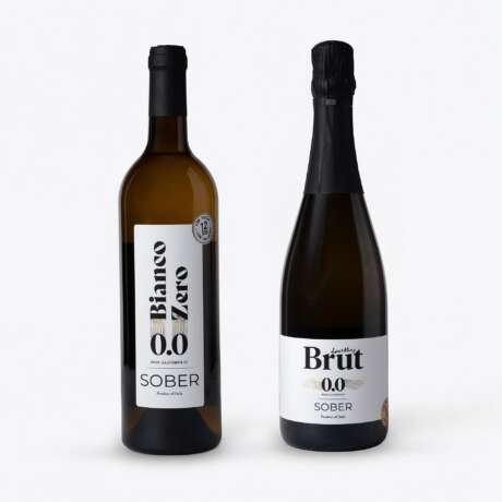 Sober Non Alcoholic Wine Combo | Bianco White Wine | Sparkling Brut | Low Calories | No Added Sugar | No Added Preservatives | Alcohol Free Wine Drink