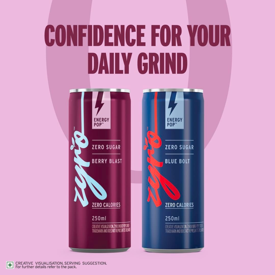 Zyro by Karan Aujla Energy Drink | Zero Sugar | Berry Blast (250ml) - Image 6