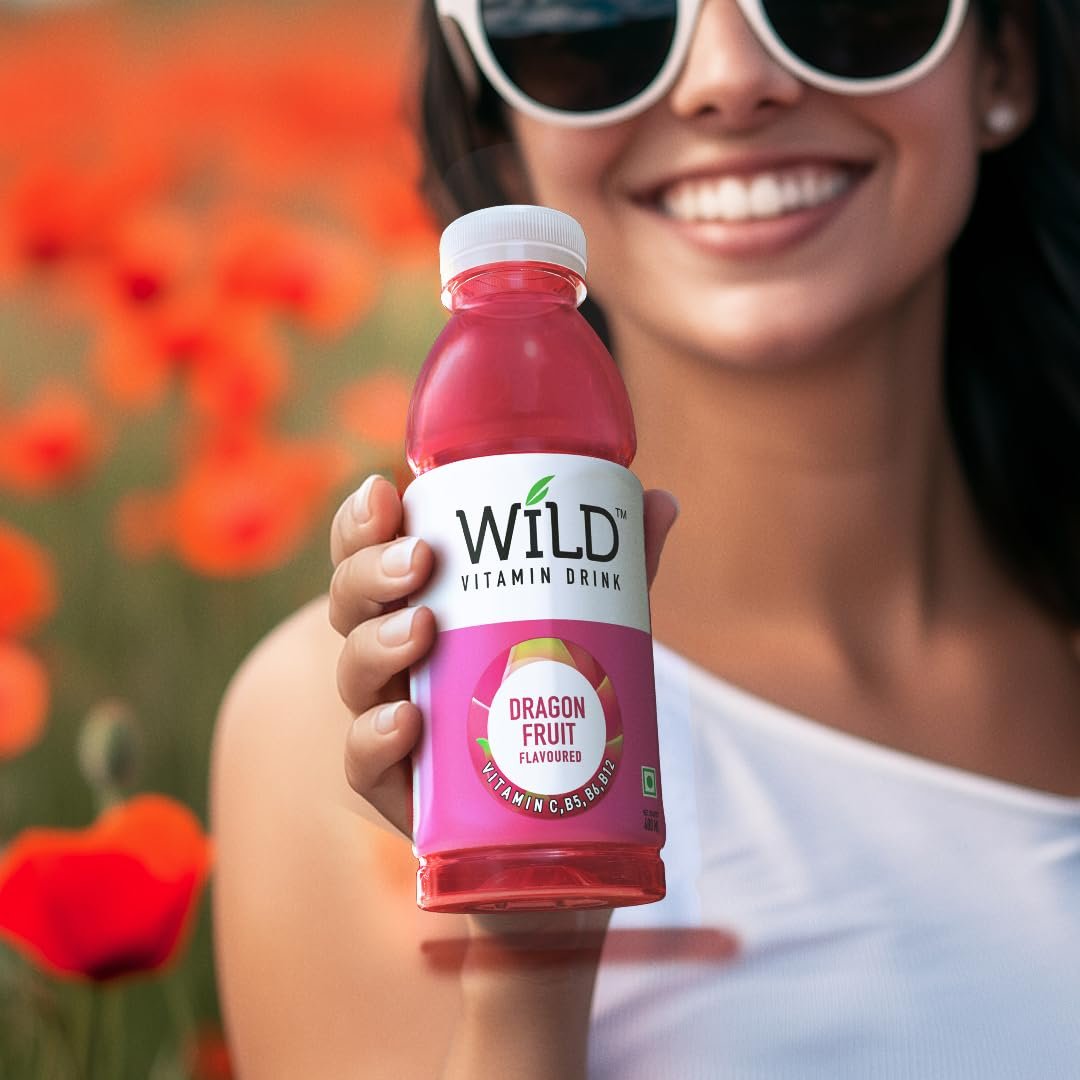 Wild Vitamin Drink Dragon Fruit Flavoured 400ml Pack of 12 - Vitamin C B5 B6 B12 Contains Electrolytes Hydration Drink - Image 9