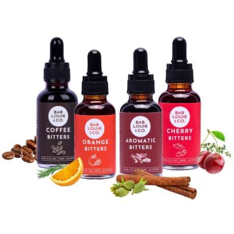 Bablouie & Co. Bitters Traveller set pack of 4 | 30 ml Bitters pack Non-Alcoholic Craft Bitters | Distinct Citrus Notes | Old Fashioned, Manhattan, Negroni, Sidecar & Cocktails