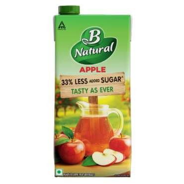 B Natural Apple Fruit Juice with 33% Less Sugar, 1L