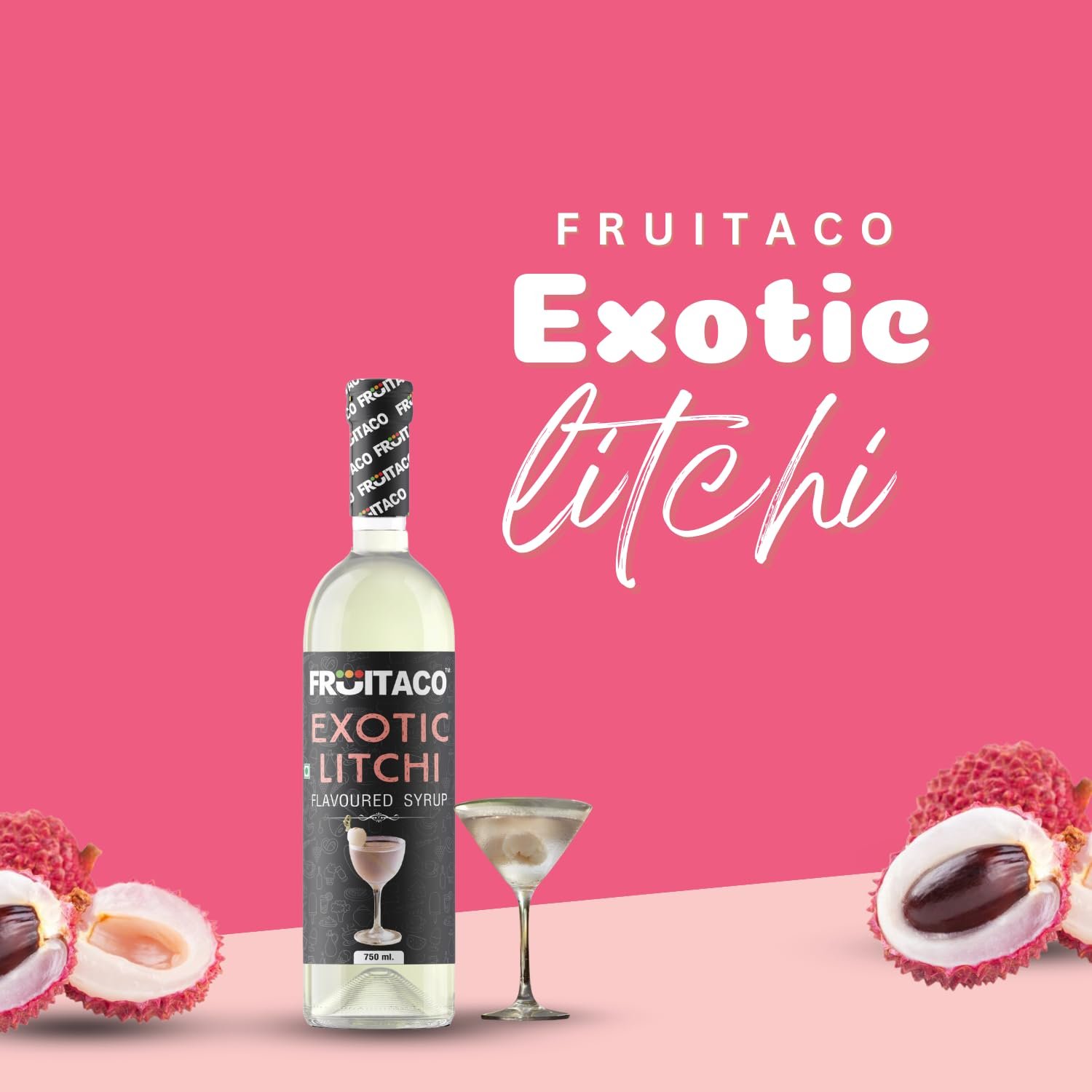Fruitaco Litchi Syrup Perfect Mixer for Enhancing Mocktails & Cocktails, Drinks, Shakes, Juices and Mojitos at Parties, Conveniently Packaged in a 750ml Bottle for All Your Mixing Needs Non-Alcoholic - Image 6