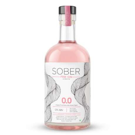 SOBER Pink Gin Alternative | 0.0% ABV Zero Alcohol Drink | Premium Non Alcoholic Gin | Strawberry Raspberry Rose Notes | Sugar Free Zero Calorie | 750ml