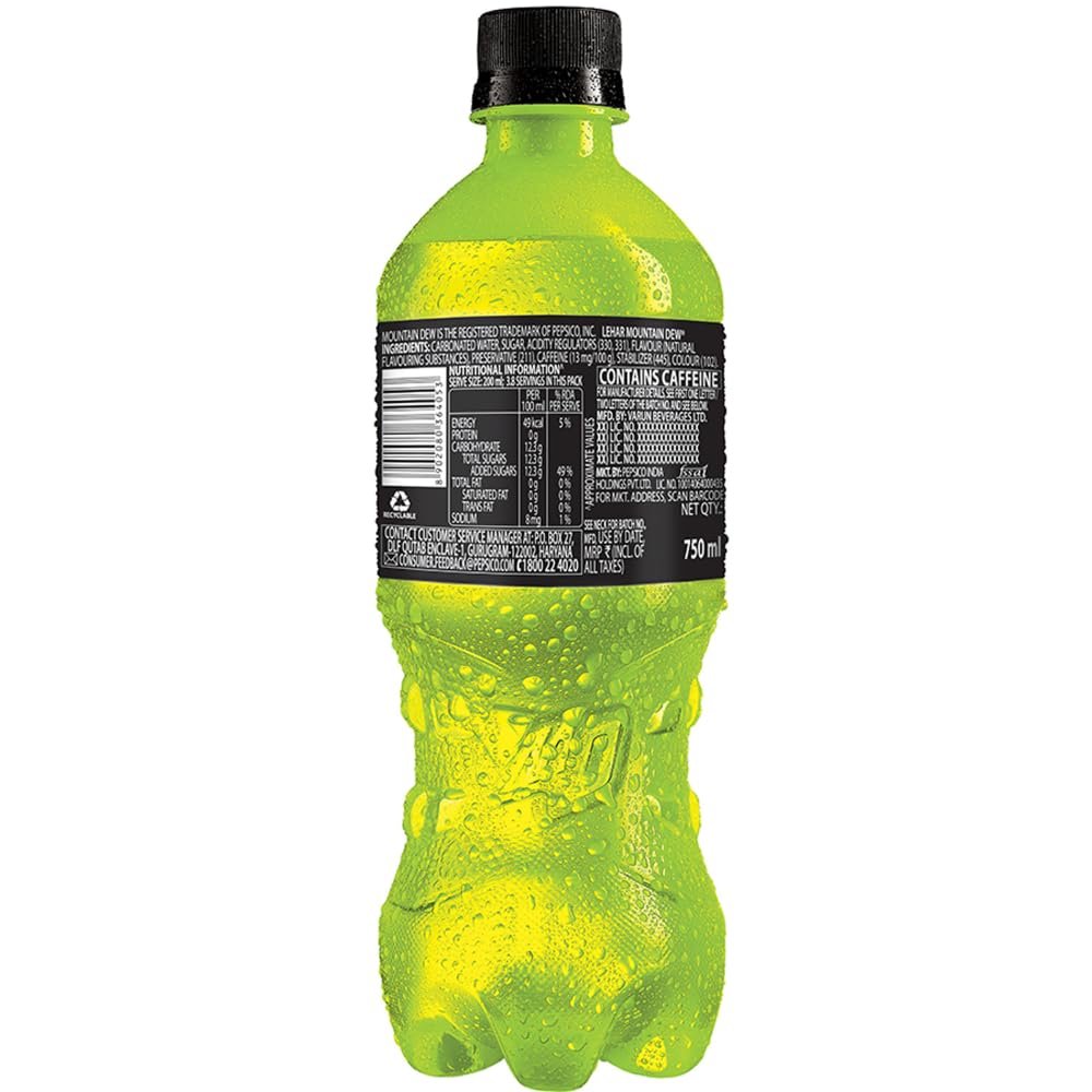 Mountain Dew Soft Drink, 750 ml. - Image 2