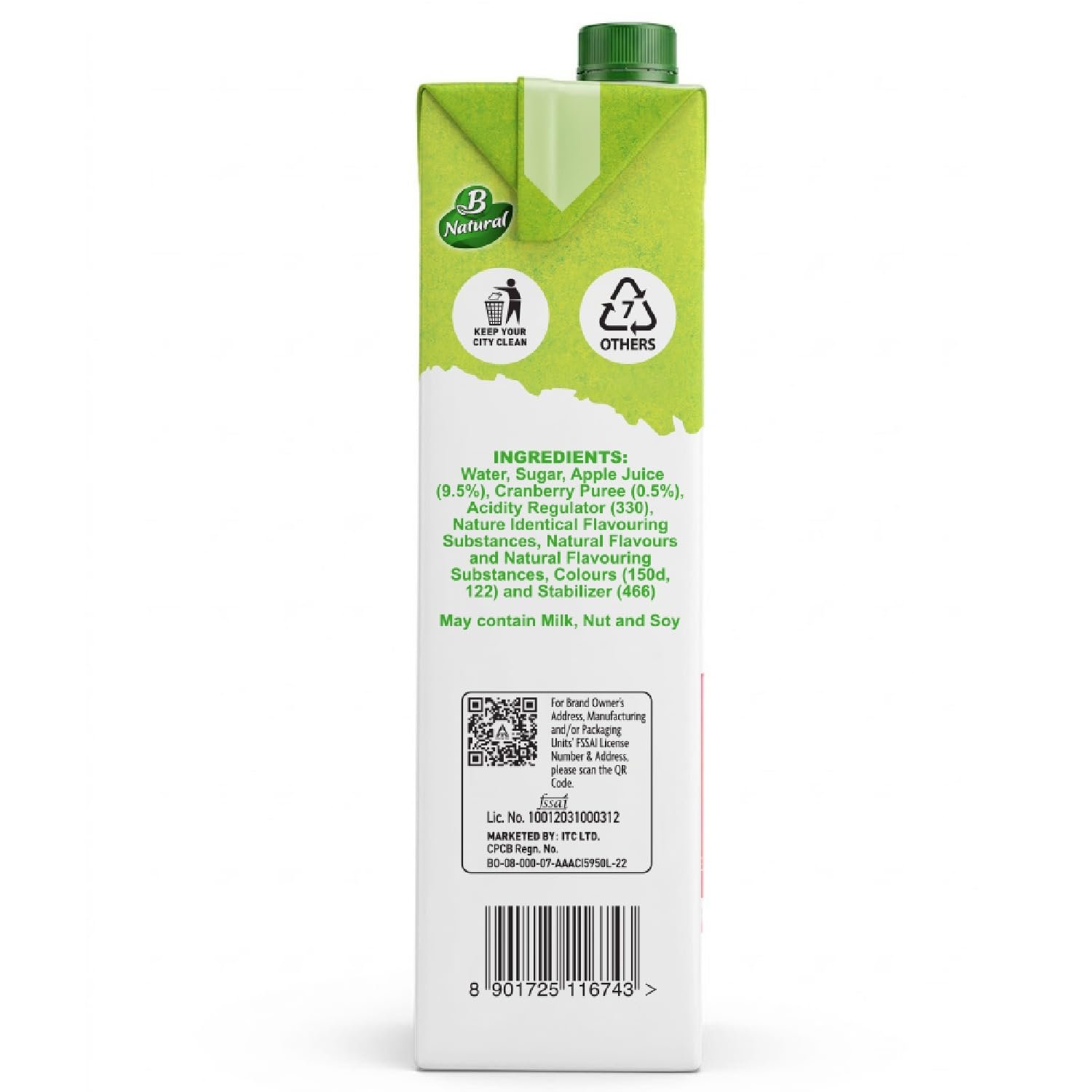 B Natural Cranberry Juice, 1 litre - Image 7