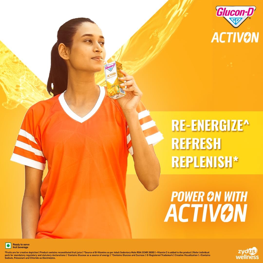 Glucon-D Activon, Ready to Drink Beverage, Replenishes | Reenergizes | Refreshes | Mango Flavour | 200ml - Image 3