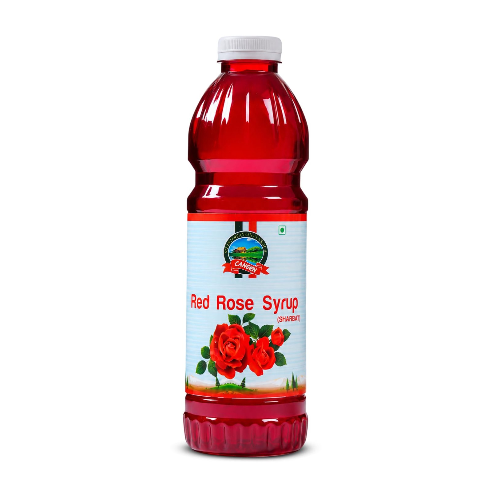 Caneen Red Rose Syrup 1ltr | Premium Rose Drink Syrup for Mocktails, Cocktails, Milk, Juices & Summer Beverages | Refreshing Floral Flavor | Non-Alcoholic Drink Mixer | pack of 1