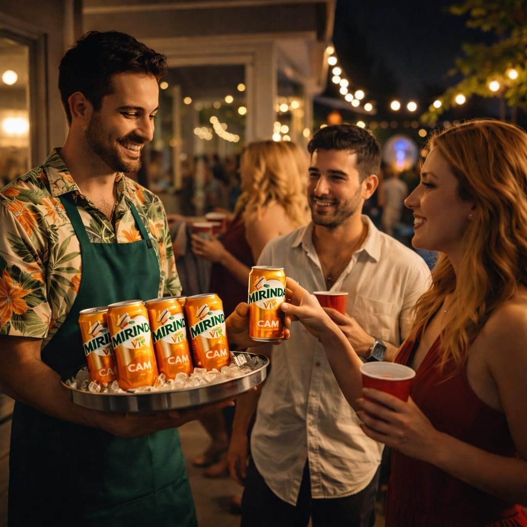 Mirinda Orange Carbonated Soft Drink, Featuring a Bold, Sweet, and Fizzy Taste Delivers a Zesty Kick Of Orange Goodness 320ml X 4 Cans, (From Vietnam) By DECADENT FOODS - Image 3
