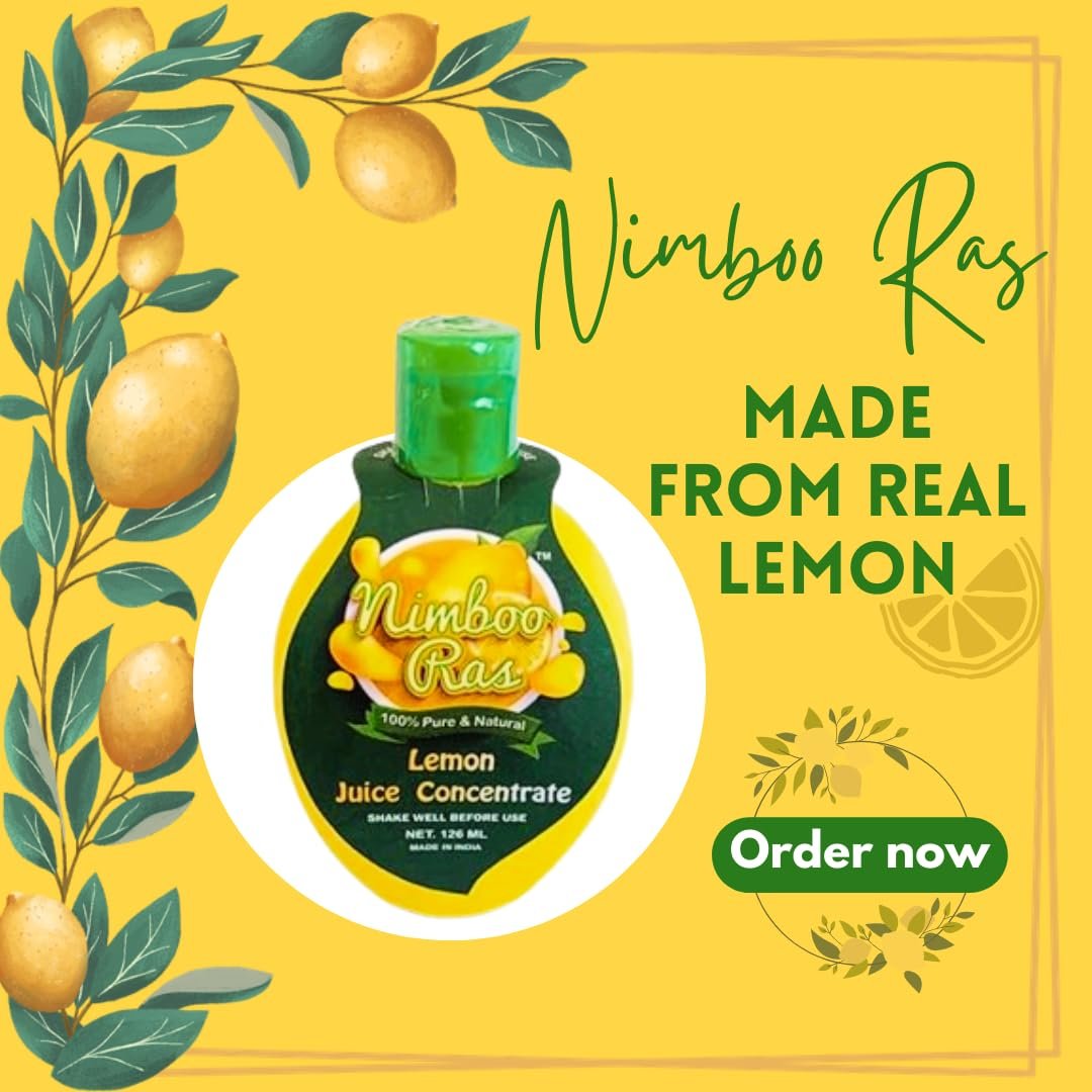Nimboo Ras Lemon Juice Concentrate - Experience Asli Lemon Juice for Drinks, Cooking, Salad and Weight Loss - 100% Pure Natural Goodness - 126ml (Pack of 3) - Image 2