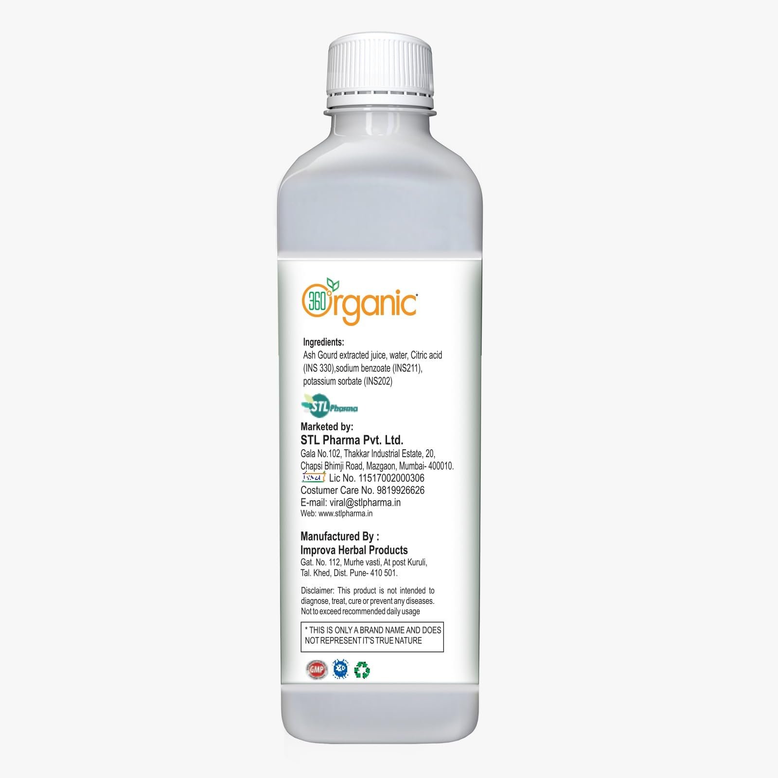 360 DEGREEORGANIC Ash Gourd Juice (Safed Petha Juice) - 500 ml - Image 3