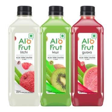 Alo Frut Kiwi, Litchi & Guava Fruit Drink with Aloe Vera Chunks – 150ml (Pack of 30) | Refreshing Juice with Fruits & Aloevera Goodness | Ready-to-Serve Fruit Juice
