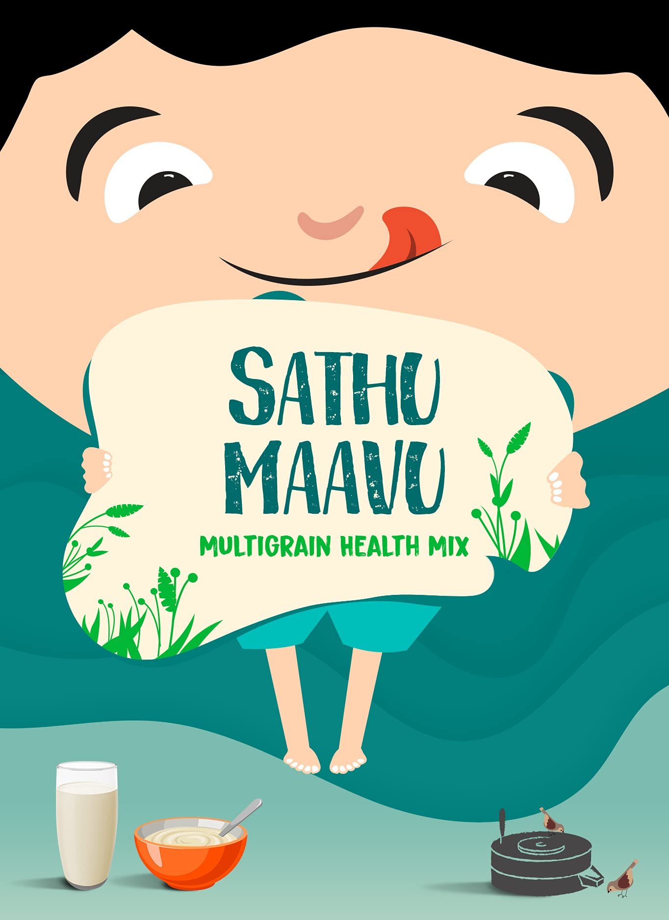 The Great Banyan Multigrain Sathu Maavu for Kids & Adults 400g – Made with Wholegrains, Millets, Pulses & Nuts | No added Sugar/Salt, Preservative Free Sathumaavu Kanji Drink Mix - Image 9