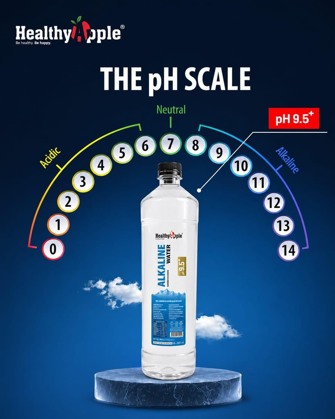 Healthy Apple Nano-Filtered Ionized Alkaline Water with pH Up to 9.5 | High Mineral Content and Antioxidants 1000 ml (Non-Carbonated Water Based Beverage) (100) - Image 2