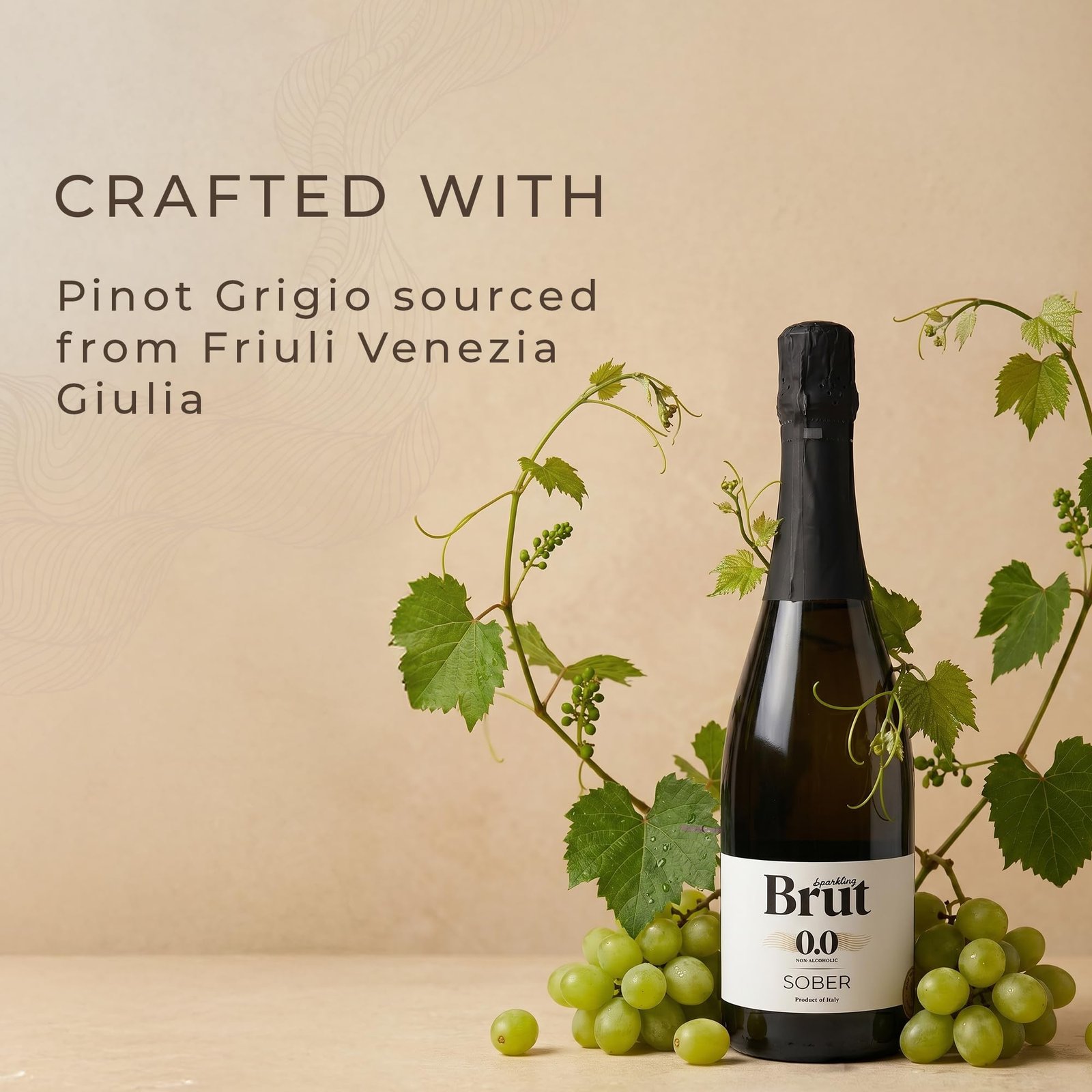 Sober Sparkling Brut 0.0 Non Alcoholic Sparkling Wine | Alcohol Free Wine Drink | Low Calories | No Added Sugar | No Added Preservatives | Zero Alcohol Beverage | 750ml - Image 4