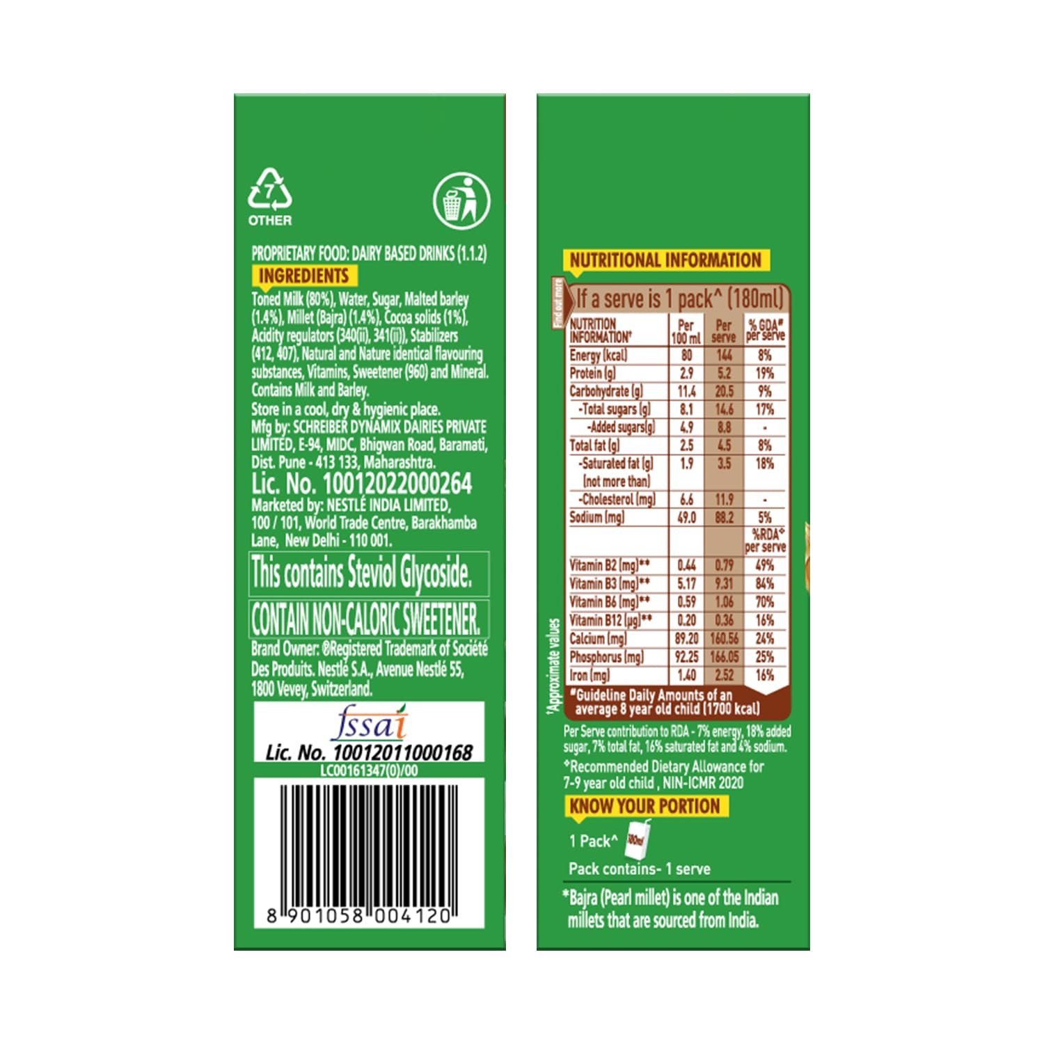 Nestlé MILO Ready-to-Drink Health Drink with Millets, Chocolate, 180ml - Image 3