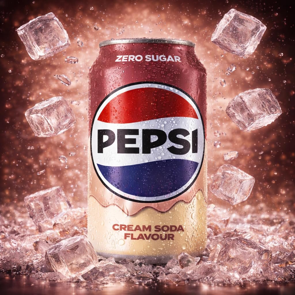 Pepsi Zero Sugar Cream Soda Flavour Soft Drink By COUGAR | (Pack Of 6) - 330ml Can | Zero Calories Carbonated Beverage | Smooth & Classic Creamy Taste | Refreshing Chilled Soda Drink - (IMPORTED-UK) - Image 2