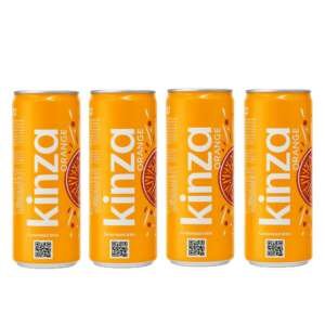 Kinza Orange Carbonated Soft Drink Pack of 4 X 250ml Imported Beverage - Saudi Arabia (Orange)