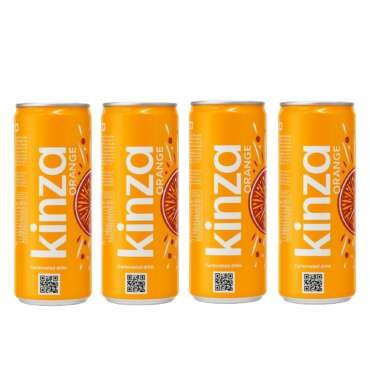 Kinza Orange Carbonated Soft Drink Pack of 4 X 250ml Imported Beverage - Saudi Arabia (Orange)