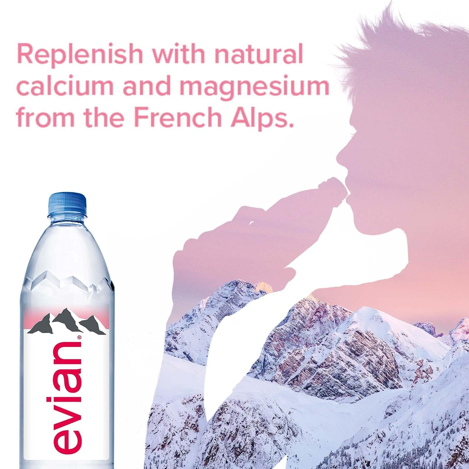 evian Natural Mineral Water Bottle, Drinking Water, 1000ml, Case of 12 - Image 4