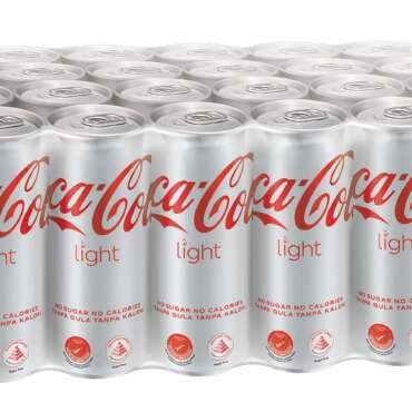 Coca-Cola Light Carbonated Soft Drink, No Sugar No Calories, Each 320ml X Pack of 24 Cans (From Vietnam) Get Flavourito Kunafa Chocolate 20g Absolutely Free From DECADENT FOODS