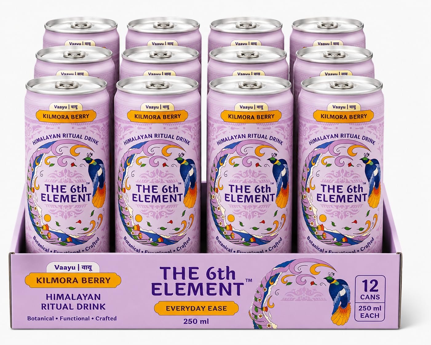Himalayan berberine (Kilmora) Berry Botanical Malt Brew Pack of 12 Energy Drink, 250ml- Wild Foraged Berry Blend- Zero Added Sugar- Only 2.50 Calories per Can- Low Calorie Drink for Daily Refreshment & Wellness